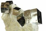 Six Natural Pyrite Cubes in Rock - Navajun, Spain #151279-3